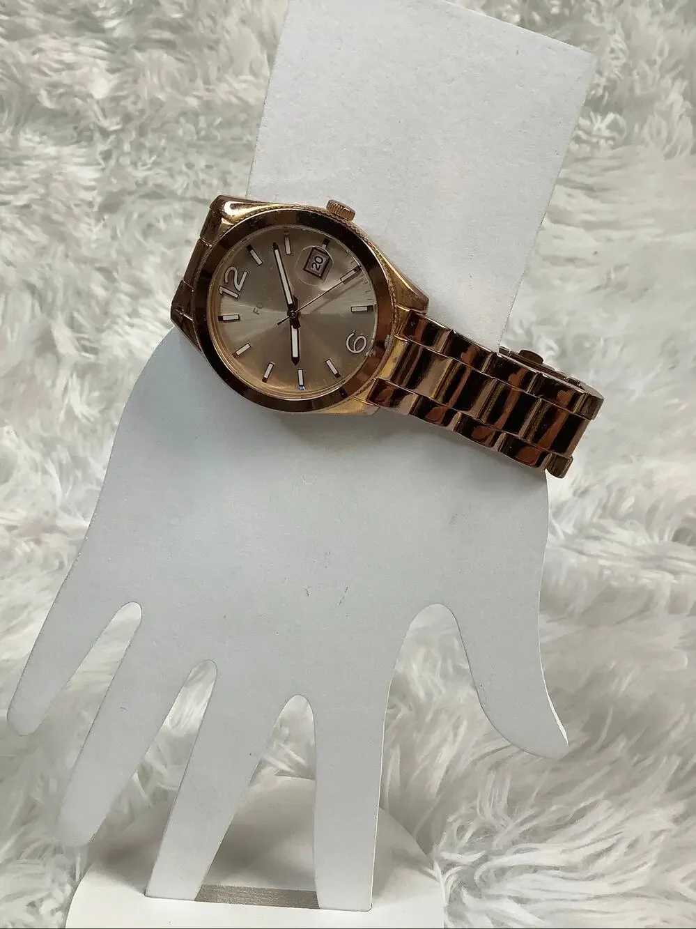 Fossil Women's Rose Gold Perfect Boyfriend Stainless Steel Analog Watch A5-10
